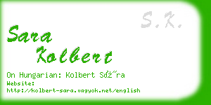 sara kolbert business card